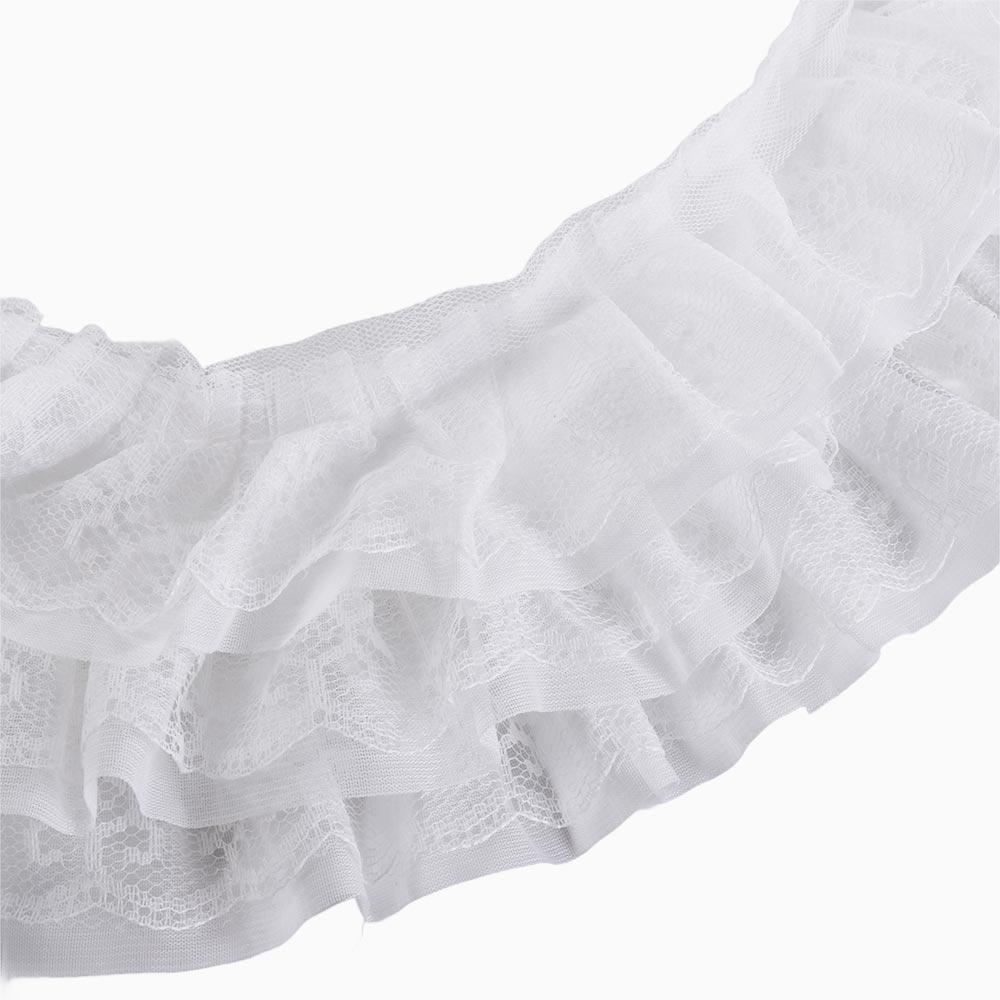 Аппликация Роскошная Плиссированная Сетчатая Шифоновая Ткань Мягкая DIY Вышивка Воротник Лента Изысканный Тюль Шифоновый Край Кружево Свадебное Платье