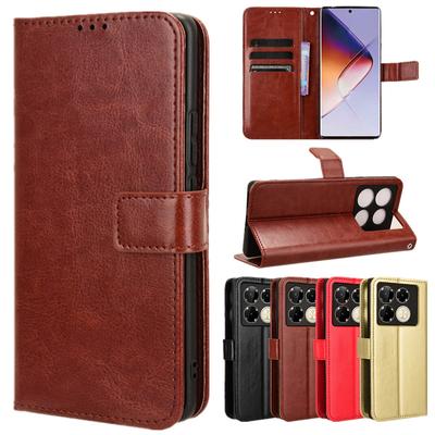 Чехол-кошелек с отделением для карт и подставкой для Infinix Note 40 Pro 5G Pro+ Note 30 30i VIP Note 12 G96, защитный противоударный держатель, деловой чехол