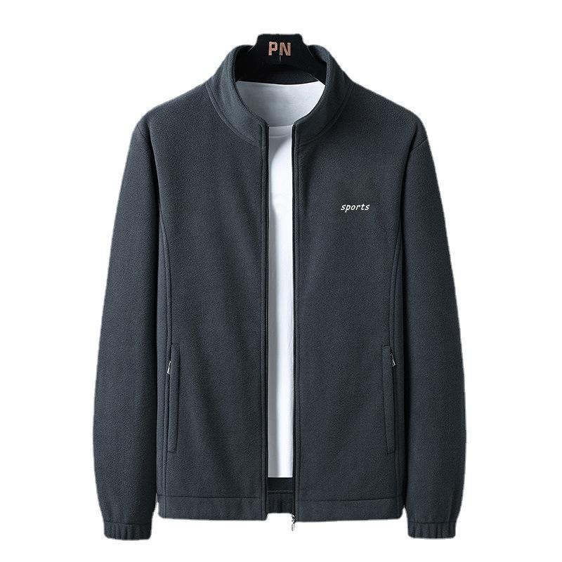 Мужская флисовая куртка весна-осень, новый стиль, куртка для мужчин среднего и молодого возраста, куртка с воротником-стойкой, повседневный топ для папы