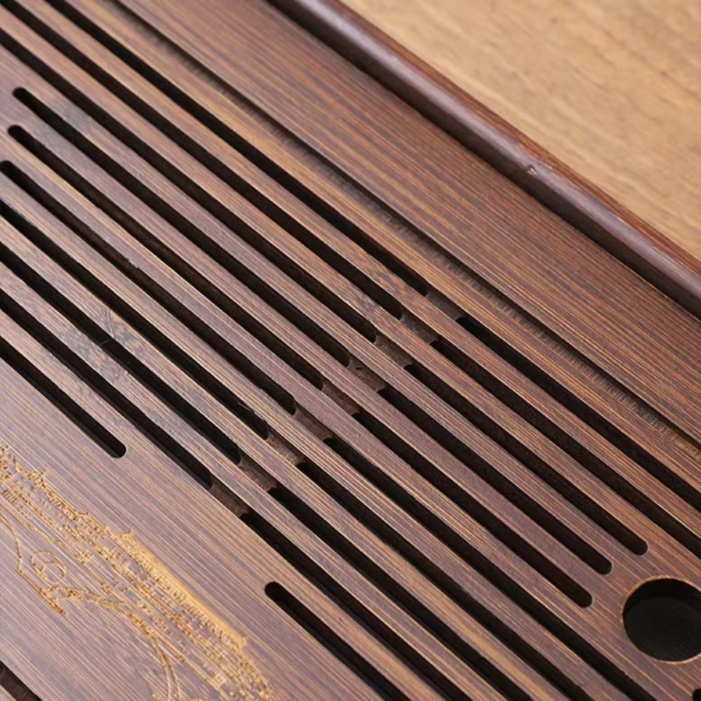 Bamboo Tea Drainage Board Detachable Tea Serving Tray Rectangular Chinese Kungfu Tea Tray Office