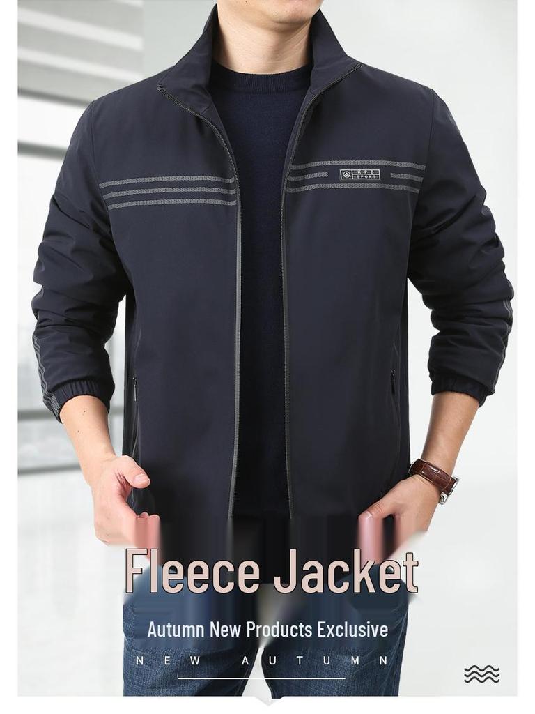 Men's Plus Size Quick-Dry Fleece-Lined Autumn Jacket (Model 5730)