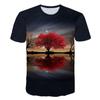Летняя футболка с пейзажным узором, мужская модная верхняя одежда с природными пейзажами, красивая повседневная модная одежда с 3D принтом