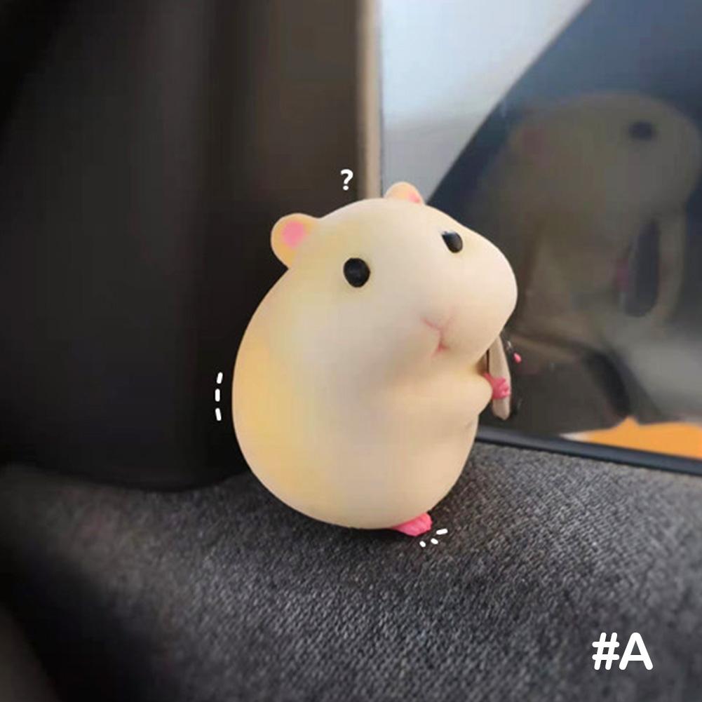 Cute Anime Stealing Hamster Car Interior Decoration Gourmet Hamster Figures Auto Dashboard Decoration For Car Accessories Woman