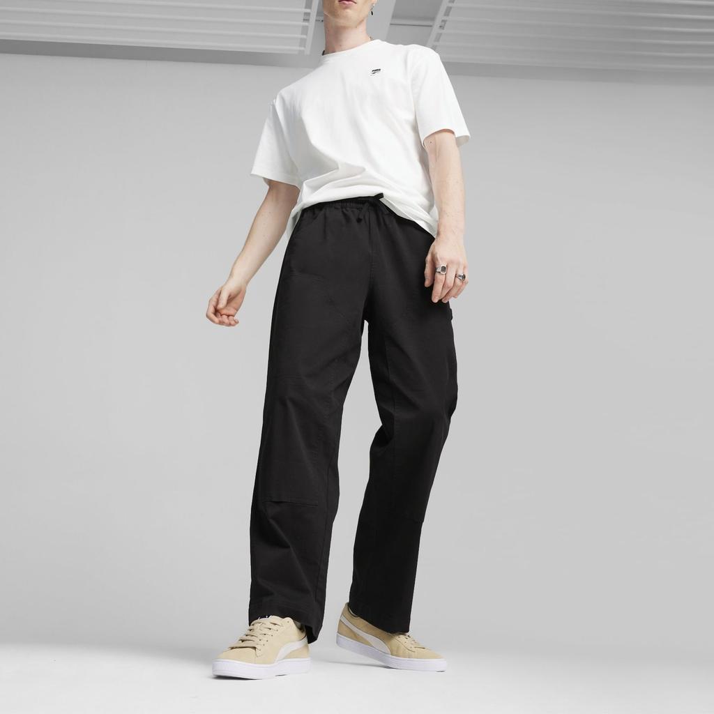 Puma Однотонная повседневная футболка с круглым вырезом и коротким рукавом, с заниженной линией плеч, мужские топы, белая 625925-02