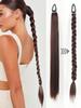 Synthetic 28 Inch Braided Ponytail Extension Long Straight With  Ponytail For Women's Daily Use