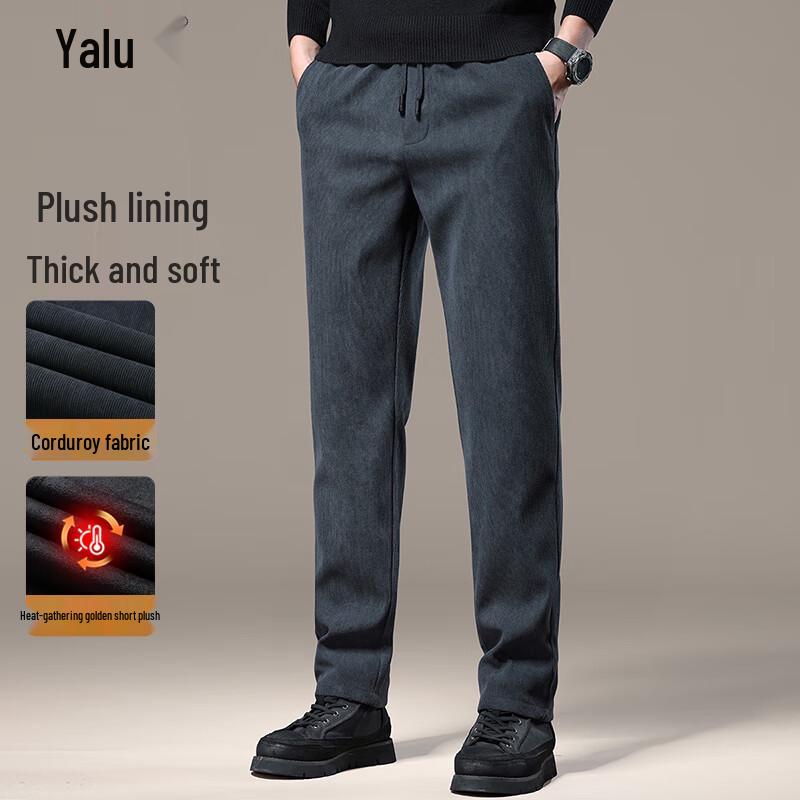 Мужские утолщенные вельветовые повседневные брюки прямого кроя Ya Lu