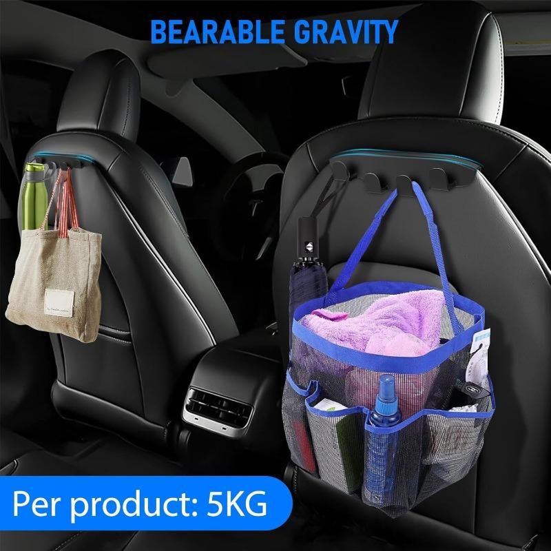 1/2PCS Anti Scratch Car Seat Hooks for Tesla Model 3 Y 2025-2017 Foldable Heavy Duty 11LBS Back Hook Purse Holder Bag