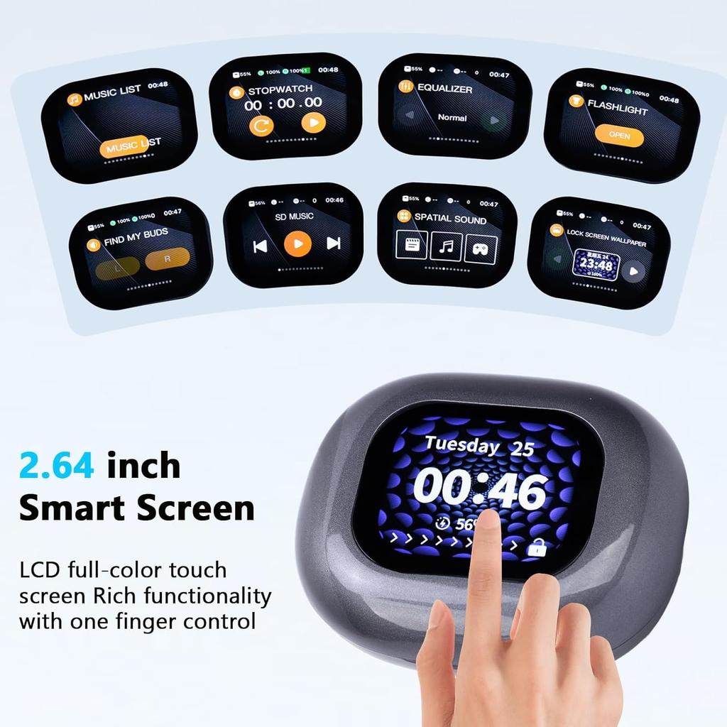 Наушники-переводчики AI с сенсорным экраном в реальном времени, 144 онлайн-переводчика, 3 в 1, беспроводные наушники Bluetooth 5.4 для деловых поездок