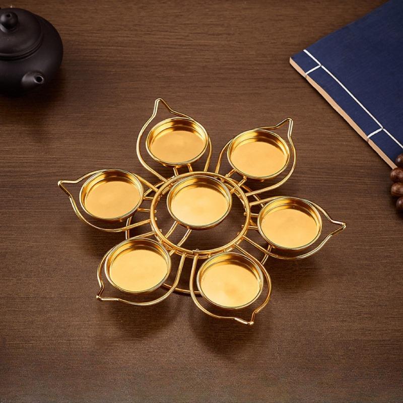 1 шт. Подсвечник для лампы «Лотос», домашний вечный светильник для Будды, семизвездочный подсвечник для масляной лампы, подсвечник