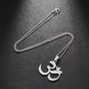 Silver OM Buddha Element Necklace: Stainless Steel Yoga Protection Jewelry for Women