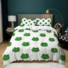 Cartoon Frog Duvet Cover Set KingQueen Size Lovely Green Animal Reptile Funny Face Bedding Set Polyester Comforter Cover