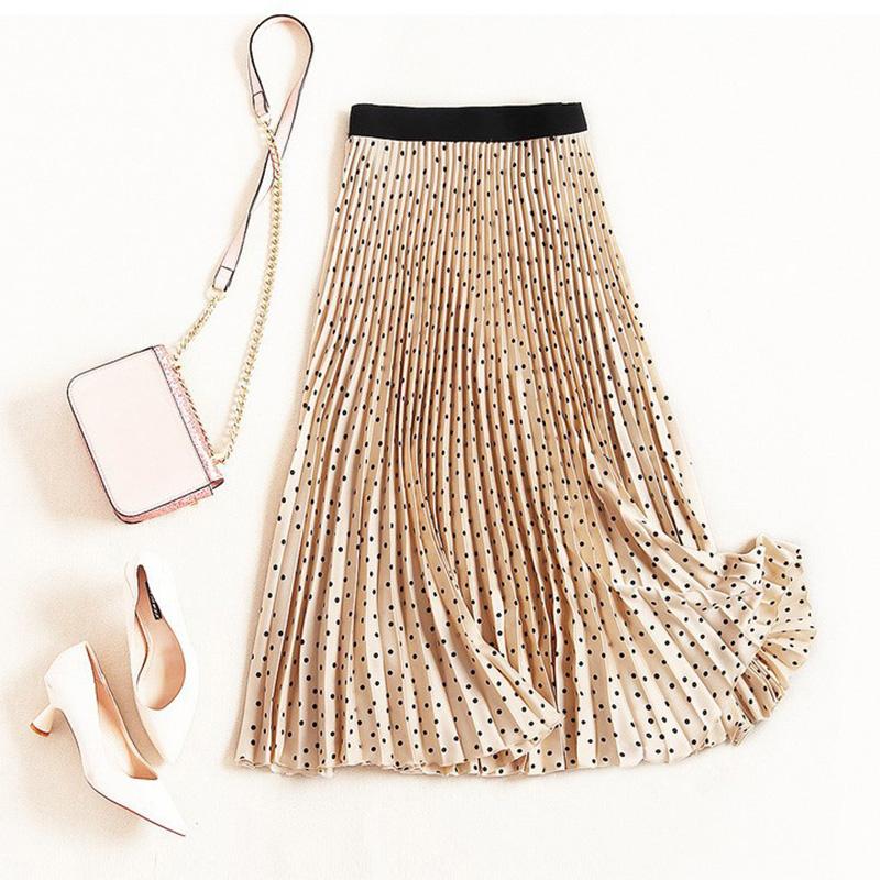 Плиссированные юбки, женская весенне-осенняя юбка, юбка-миди с высокой талией и принтом, женская бархатная юбка, длинные юбки макси, Femme Faldas Mujer