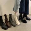 Premium White Chelsea Short Boots High Heel Martin Boots French Bare Boots 2024 Autumn and Summer Fleece Skinny Women's Boots