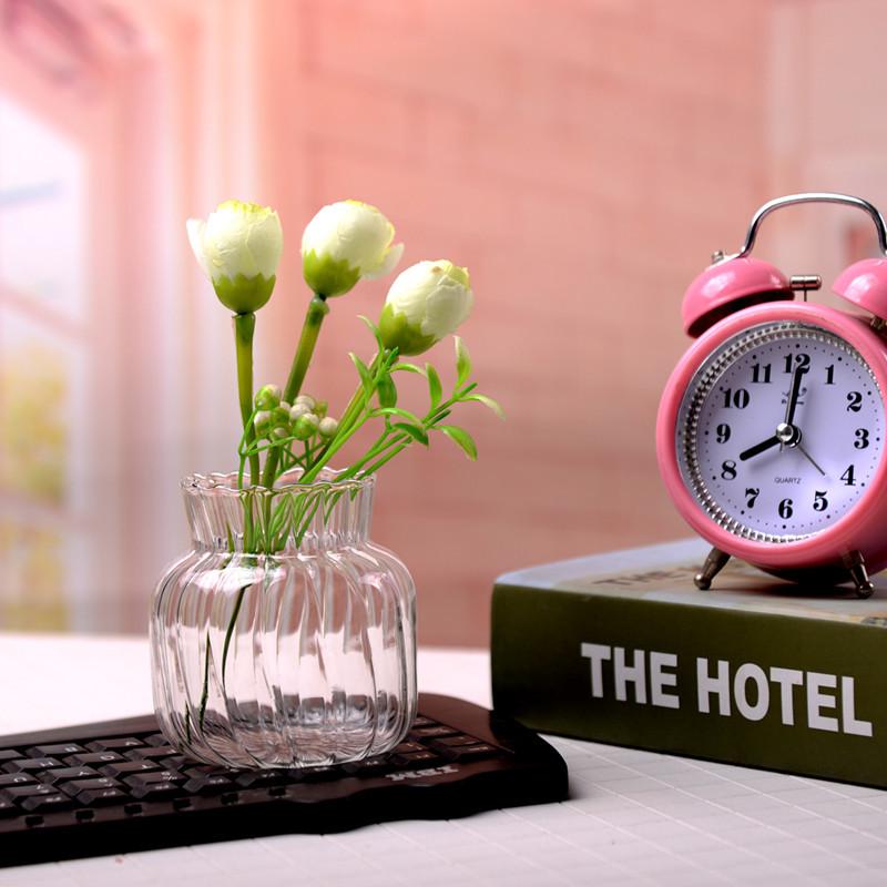 Полосатая стеклянная ваза для сухих цветов - Стильное украшение стола и домашний декор