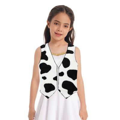 Детский нарядный костюм унисекс для мальчиков и девочек, фланелевой жилет без рукавов с принтом для косплея, вечерние жилет