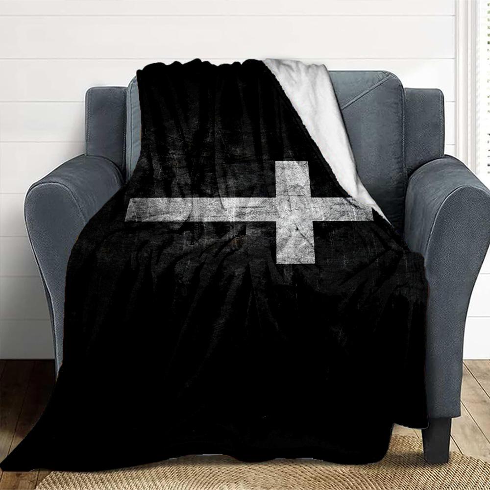 Cross Symbol Flannel Blanket Throw Blanket Soft Warm Sofa Bed Camping home Decor Unique Christmas Gift C9261245