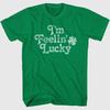 Men's Feelin Lucky Short Sleeve Graphic T-Shirt - Heathered Green Unisex T-Shirt