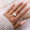 10 шт./компл. Золотое комбинированное кольцо Простое перекрученное крестообразное нерегулярное кольцо
