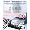USB 3.0 Hub 7-Port Multi USB Splitter USB Hub, 5Gbps HighSpeed Data Transmission
