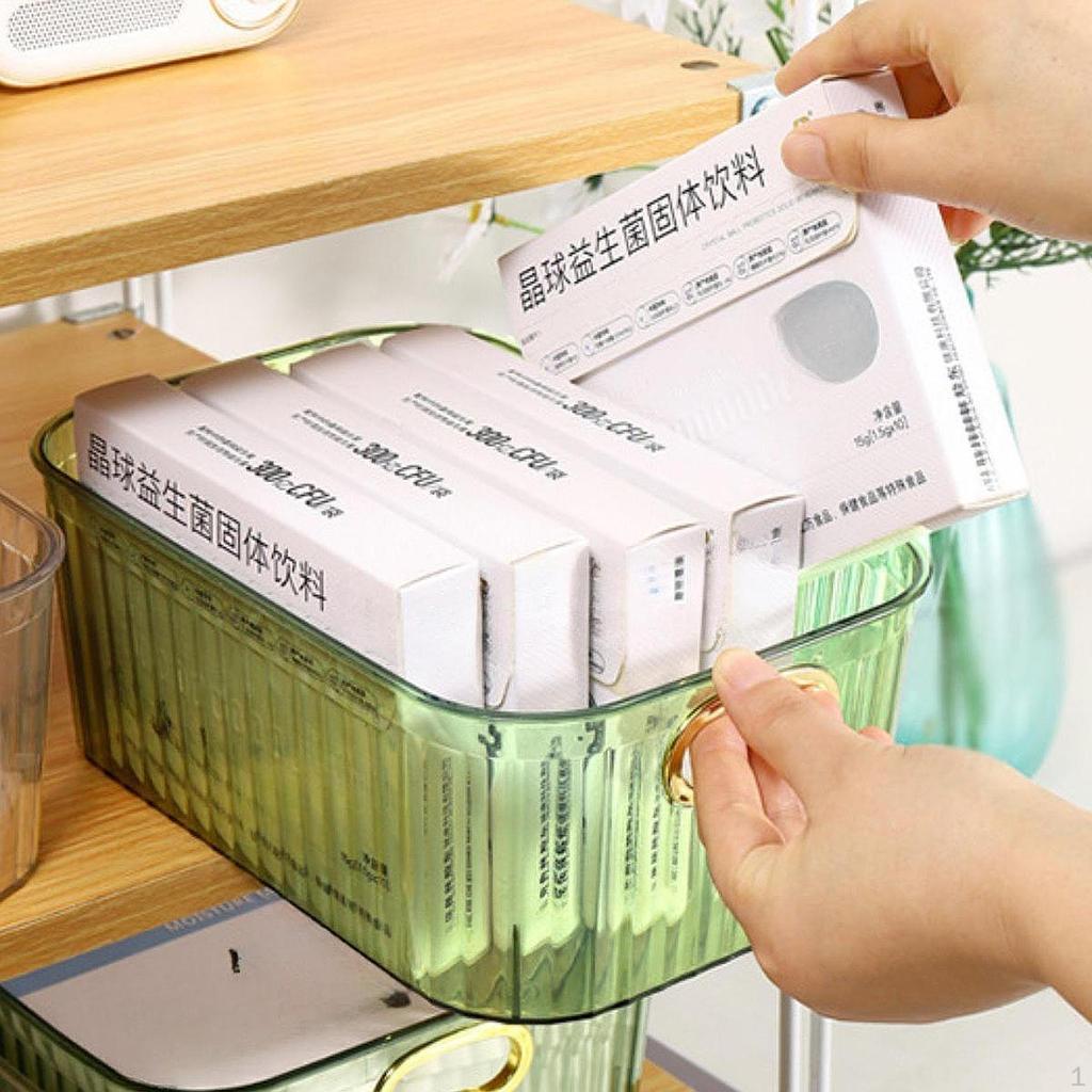 Акриловый контейнер для хранения косметики, органайзер для украшений, встроенные ручки, корзина 23,3x15,7x8,8 см