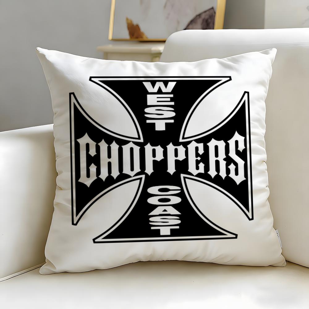 Stylish Wwcc West Coast Choppersiou Cushion Cover Soft EasyWash Pillow Case Versatile for Couch Bed Travel and Office