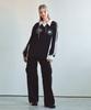 ETRE AU SOMMET Nylon Cargo Snap Pants (Black)