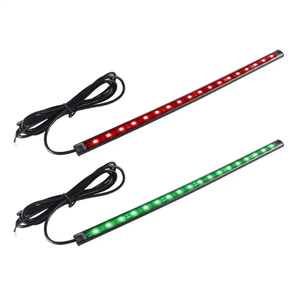 2Pcs 30cm 12V LED Strip Light Waterproof RED&GREEN for Bow Boat Marine Navigation Kayak Canoe Deck Courtesy Bow Trailer Pontoon