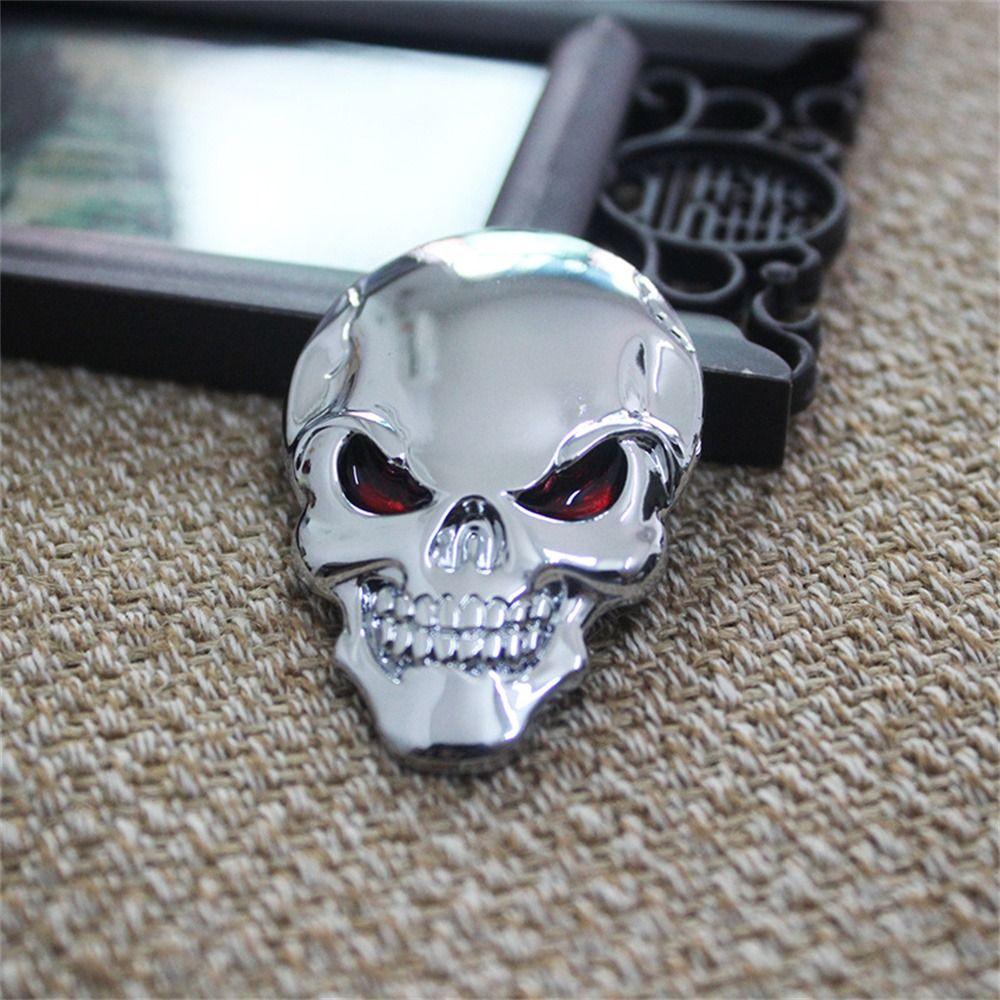 Цинк цинк цинковый сплав череп скелет автомобиль наклейка 3D металл 3D металл череп эмблема значок украшение автомобиля