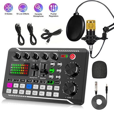 F998 Podcast Live Equipment Bundle, профессиональная звуковая карта Live с микрофонным набором, комплект микшерной студии звукозаписи Music Singin