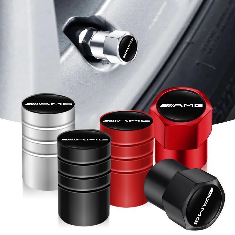 4Pcs Alloy Car Valve Cap Wheel Valves Dust Cover Tire Accessories For Mercedes Benz AMG GLC W203 W206 W220 W205 W211 W212 W201 SY5