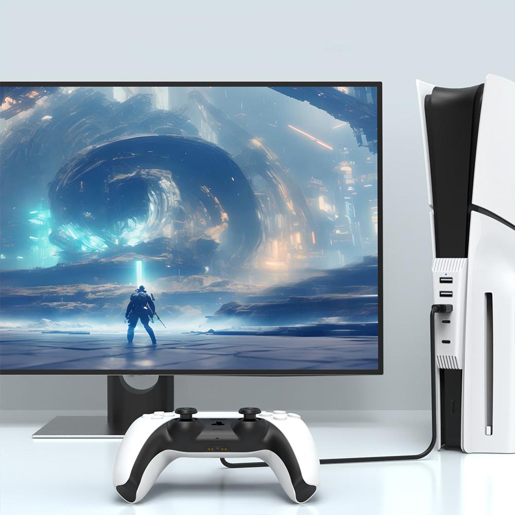 5-в-1 USB-хаб USB-разветвитель Расширитель Хаб 3 порта USB и 1 порт Type C и 1 Type-C 3.1 для Playstation 5 Slim (Диск/цифровое издание)