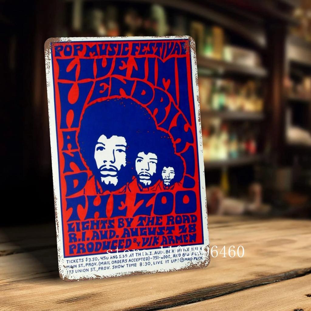 Джими Хендрикс Металлические таблички и знаки настенный декор Винтажные жестяные таблички Капитан Металлический постер Декор для бара паба клуба Настенное украшение