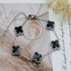 15mm High Version Of Five Flowers Lucky Four-Leaf Clover Bracelet 18k No Colour Loss Double-Sided Shell Bracelet