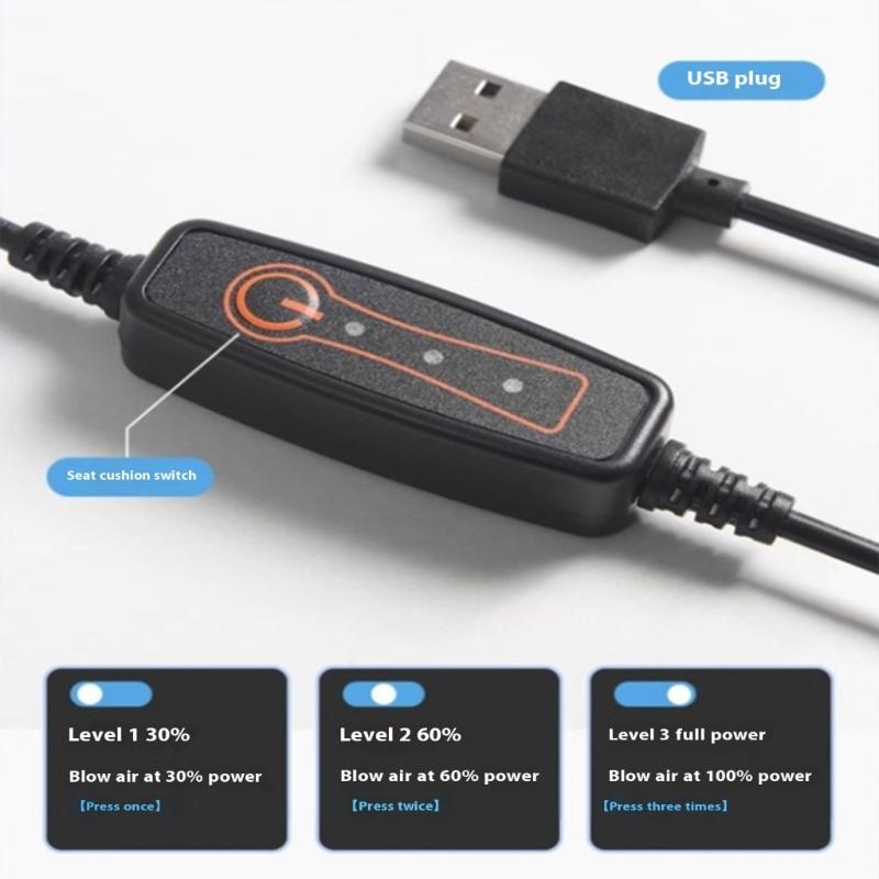 Car Seat Coolers Pad 5 Strong Fans 15 Second Rapid Cooling Vehicle Seat Coolers for Drivers Passenger Homes Office Use