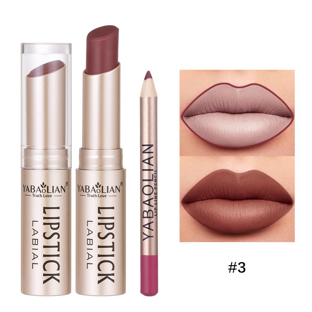 Lipstick Lip Line 2-в-1 Карандаш для губ с антипригарным покрытием Стойкая водостойкая матовая помада Набор помад 12 цветов