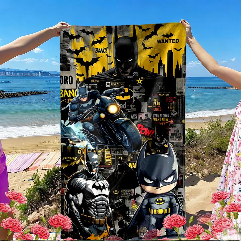 Superheroes Print Beach Towel, Versatile Lightweight Absorbent Beach Towel for Pool Surf Yoga Bathroom, Perfect Birthday Holiday Gift