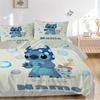 Custom Lilo & Stitch Love Bedding 3 Piece Set HD Print Duvet Cover Pillowcases for Teens Adult Bedroom Decoration