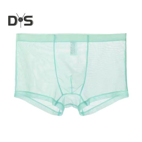 Мужские трусы-боксеры, летние ультратонкие сетчатые шорты-трусы средней посадки, U-образные сексуальные трусики