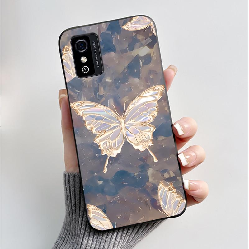 Phone Case For ZTE Blade L9 Casing Luxury Fashion Butterfly Flowers Black Jelly Soft Silicone Back Cover For ZTE BladeL9 Bumper