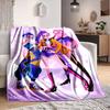 1Pc Futuristic Fashion Trio Flannel Blanket, Soft And Comfortable, Casual Warm, Camping Travel, Christmas, Halloween Xmas Gift L1261