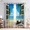 3D-печатные шторы с видом на пейзаж за окном, лес, морские шторы, шторы для спальни, гостиной, кухни, 2 шт.