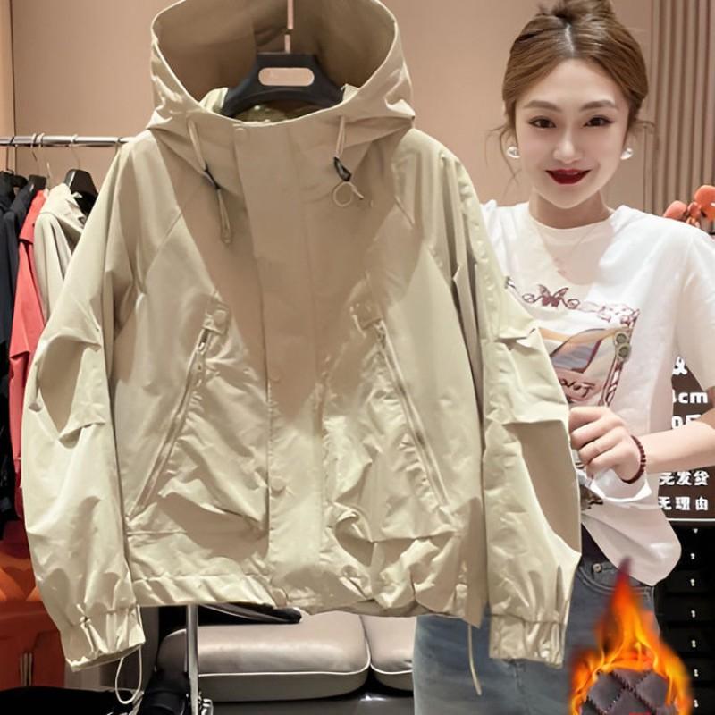 Womens Warm Padded Hooded Jacket Loose Fit Cotton Filled Outerwear Winter Casual Wear