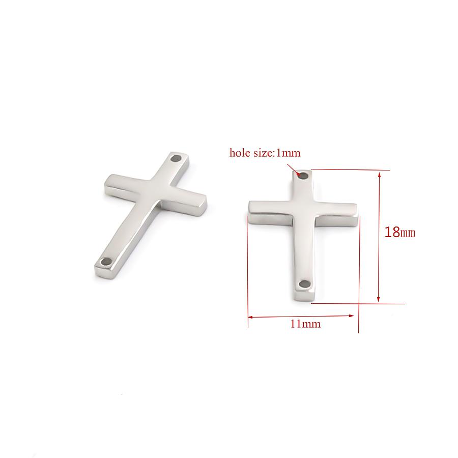 Semitree 5pcs/lot Stainless Steel Cross Bracelet Connectors Necklace Charms Pendant DIY Jewelry Making Handcrafted Accessories