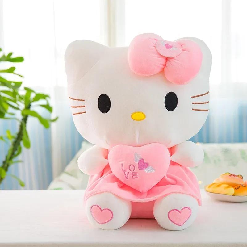 Горячие плюшевые игрушки Sanrio Hello Kitty Кот Мультяшный KT Кот Плюшевая кукла Мягкая набивная Аниме Подушка Подарки на день рождения Для детей Девочек