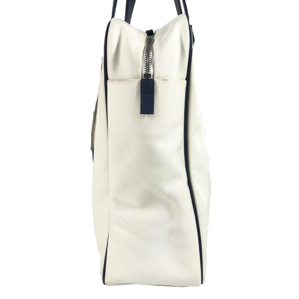 CHANEL Airline CC Mark logo Tote Bag Shoulder Bag Leather/Canvas White/blue