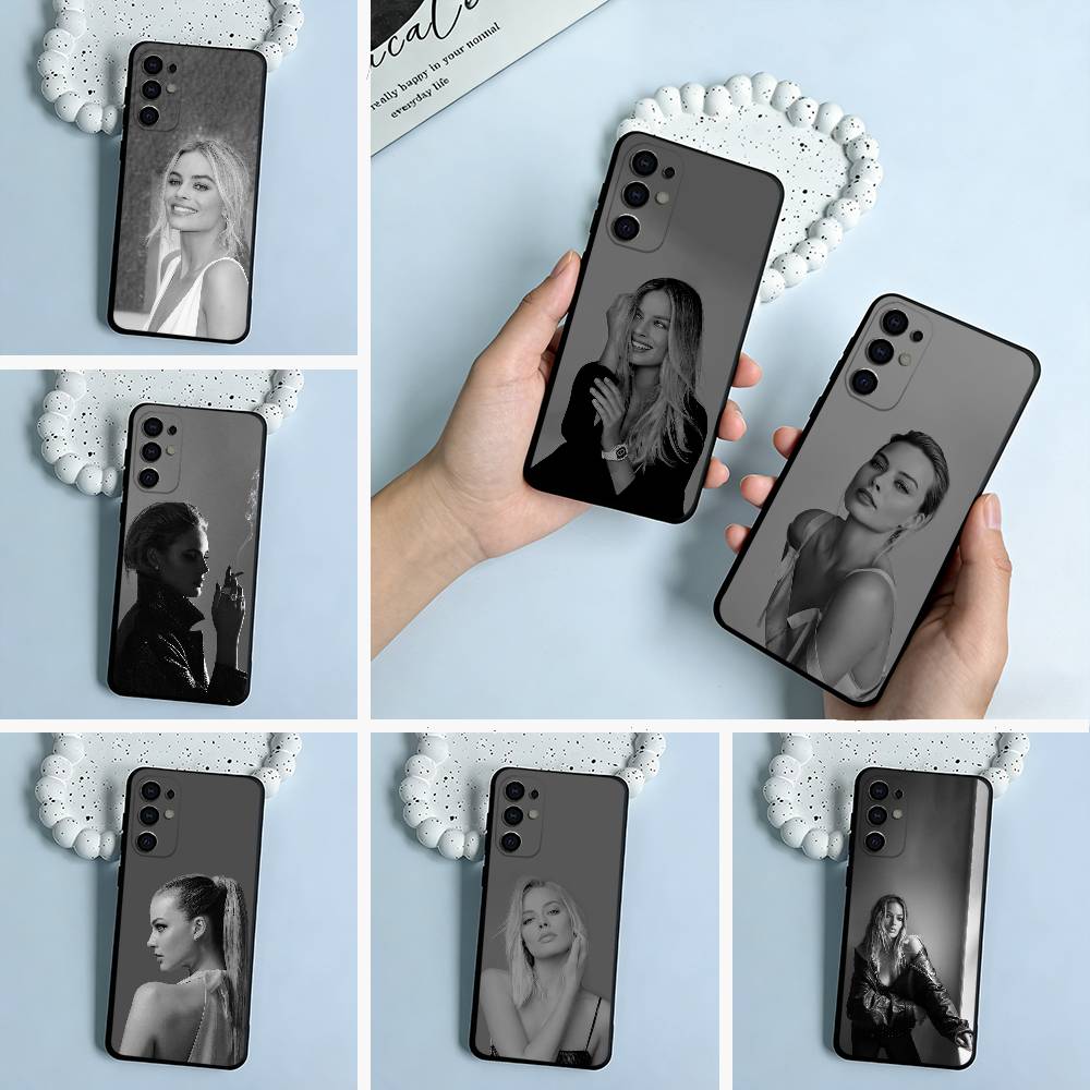 M- знаменитая актриса-Марго -Робби Мягкий силиконовый чехол для Samsung S25, S24, S21, S22, S23, S30, Ultra, S20, Plus, FE, Lite-Черный