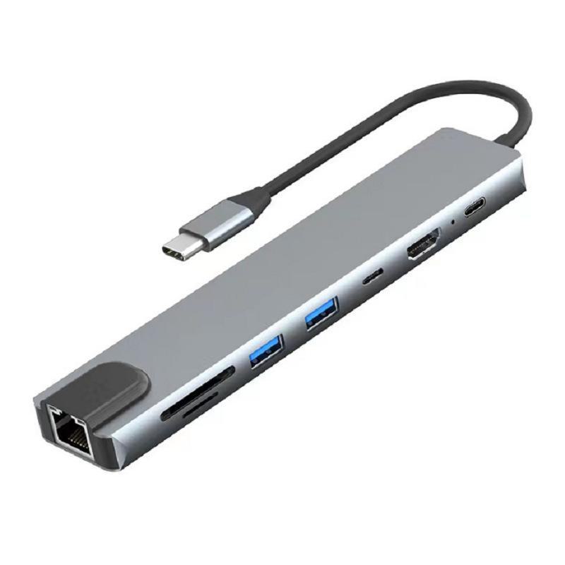 Трансграничная док-станция 8-в-1 USB-C - HDMI 4K: Преобразователь расширения Type-C