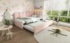 Мягкий диван-кровать 90x200 см, Диван-кровать с выдвижной кроватью 90x190 см, Детская кровать с реечным основанием, Велюр, Розовый, без матраса