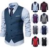2023 Men's Large Solid Color Single-Breasted Casual Suit Vest - Korean Style
