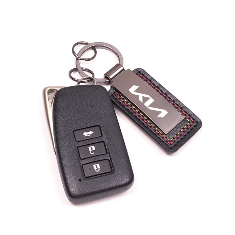 MCIY6 Luxury Metal Laser Engraved Retro Vintage Car Key Ring Keychain for Kia Rio Soul Seltos Forte K5 K3 Niro Sorento Stinger Sportag
